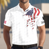 Custom Name Golf Ball Pattern American Flag Polo Shirt, Personalized USA Patriotic Golf Shirt Gift for Men HA75 898578
