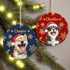Custom Photo Dog Cat Christmas Ceramic Ornament, Personalized Pet Holiday Keepsake HA75 919276