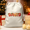 Custom Name Gingerbread Letter Christmas Sack, Personalized Holiday Gift Bag TH10 171349