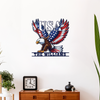 Custom Family Name Eagle & American Flag Monogram Metal Sign HA75 920512