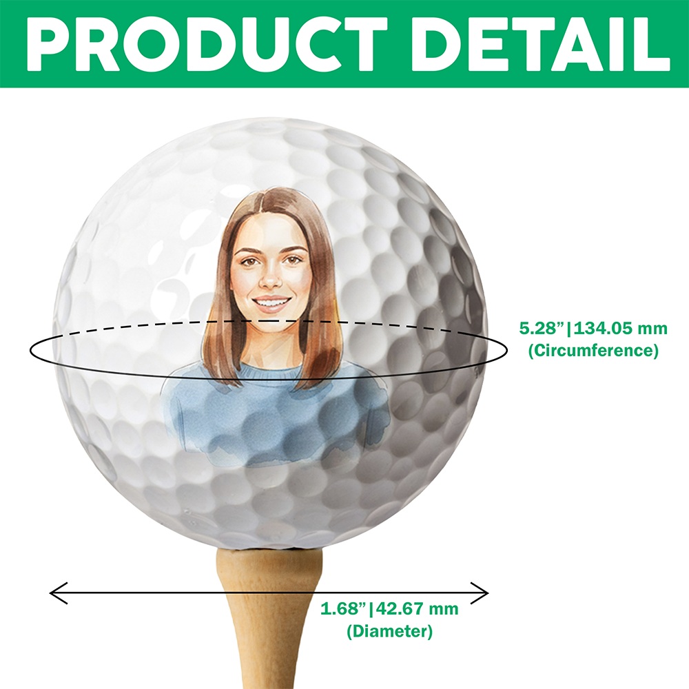 Custom Photo Golf Ball Valentines Gift For Husband, Boyfriend, Golfer HA75 898706