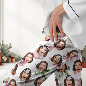 Custom Photo Coquette Bows Christmas Pajamas Funny Gift For Bestie LM32 895006