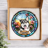 Personalized Dog Portrait Stained Glass Suncatcher, Custom Pet Memorial Stained Glass Photo Suncatcher HO82 903010