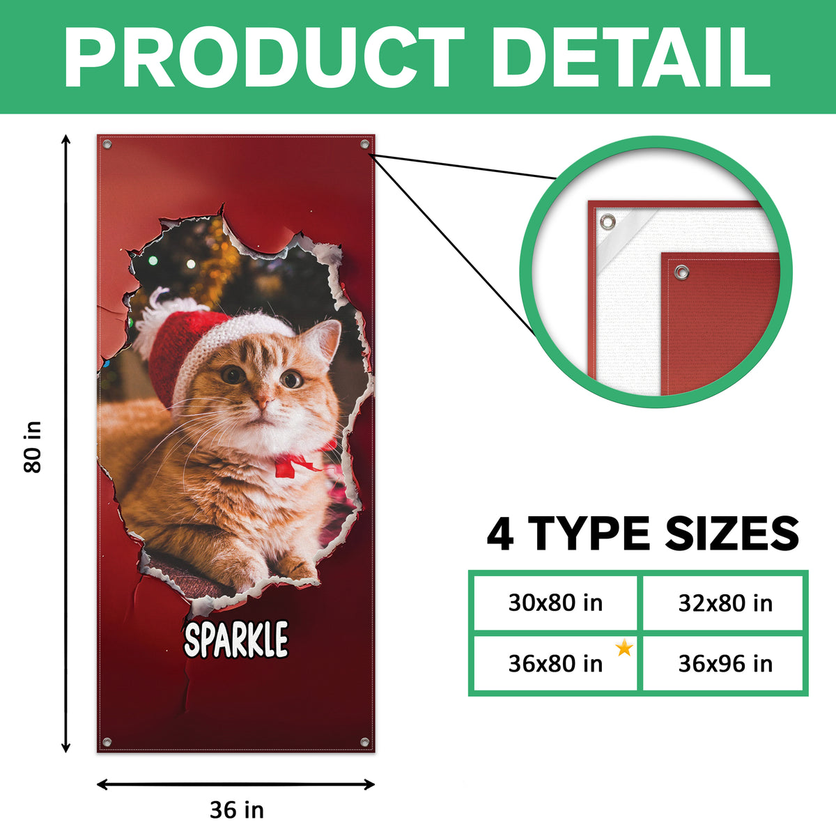 Custom Cat Photo Christmas Door Cover Gift For Cat Lovers TH10 896569