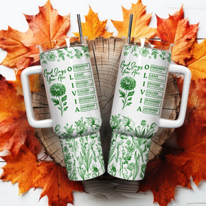 God Says I Am Name Letter In Bible Toile De Jouy Style - Personalized 40oz Tumbler HO82 894666