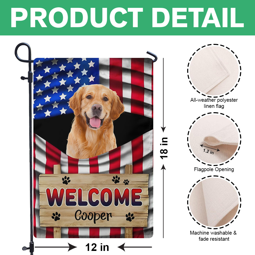 Welcome Dog American - Personalized Garden Flag, Gift For Dog Lovers CH07 896020