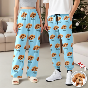 Custom Pet Portrait Pajama Pants – Personalized Dog/Cat/Person Photo & Name Gift TH10 894973