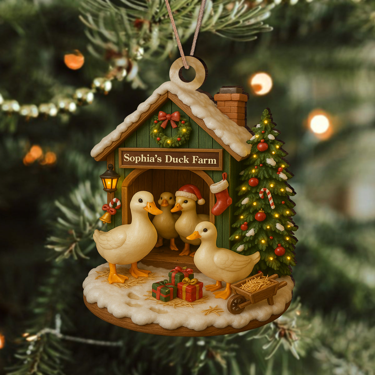 Custom Name Duck Farm Wood Ornament – Personalized Christmas Gifts for Women & Men LM32 895615