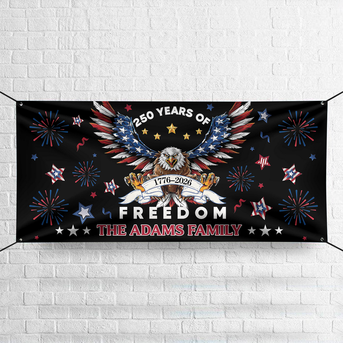 Personalized Family Name 250 Years Of Freedom America Banner HA75 920896