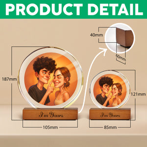 Caricature Wall Art For Funny Couples Round Acrylic Block Plaque LM32 895011