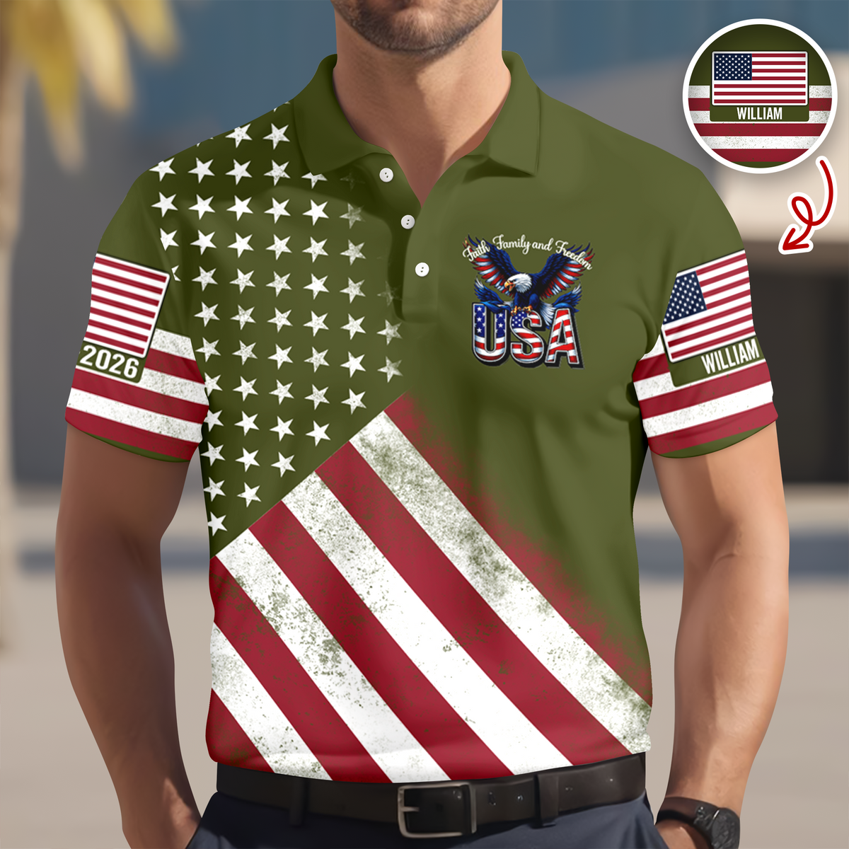 Custom Name 250th United States Of America 1776–2026 Anniversary Patriotic Polo Shirt HO82 901950