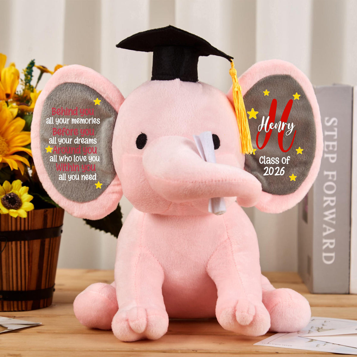 Custom Graduation Class Of 2026 Elephant Stuffed Animal With Name LM32 897683