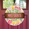 Custom Teacher Name With Floral Layer Doorsign, Back To School Gift HO82 894302