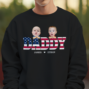Custom Funny Face American Flag Daddy Family Shirt For Father's Day LM32 893541