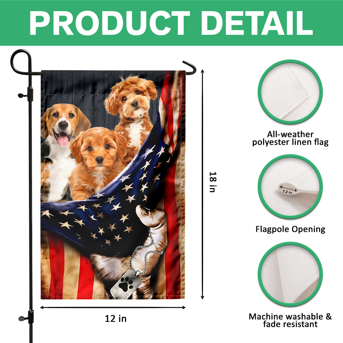 Custom Dog Photo American Garden Flag Gift For Dog Lovers HO82 902848