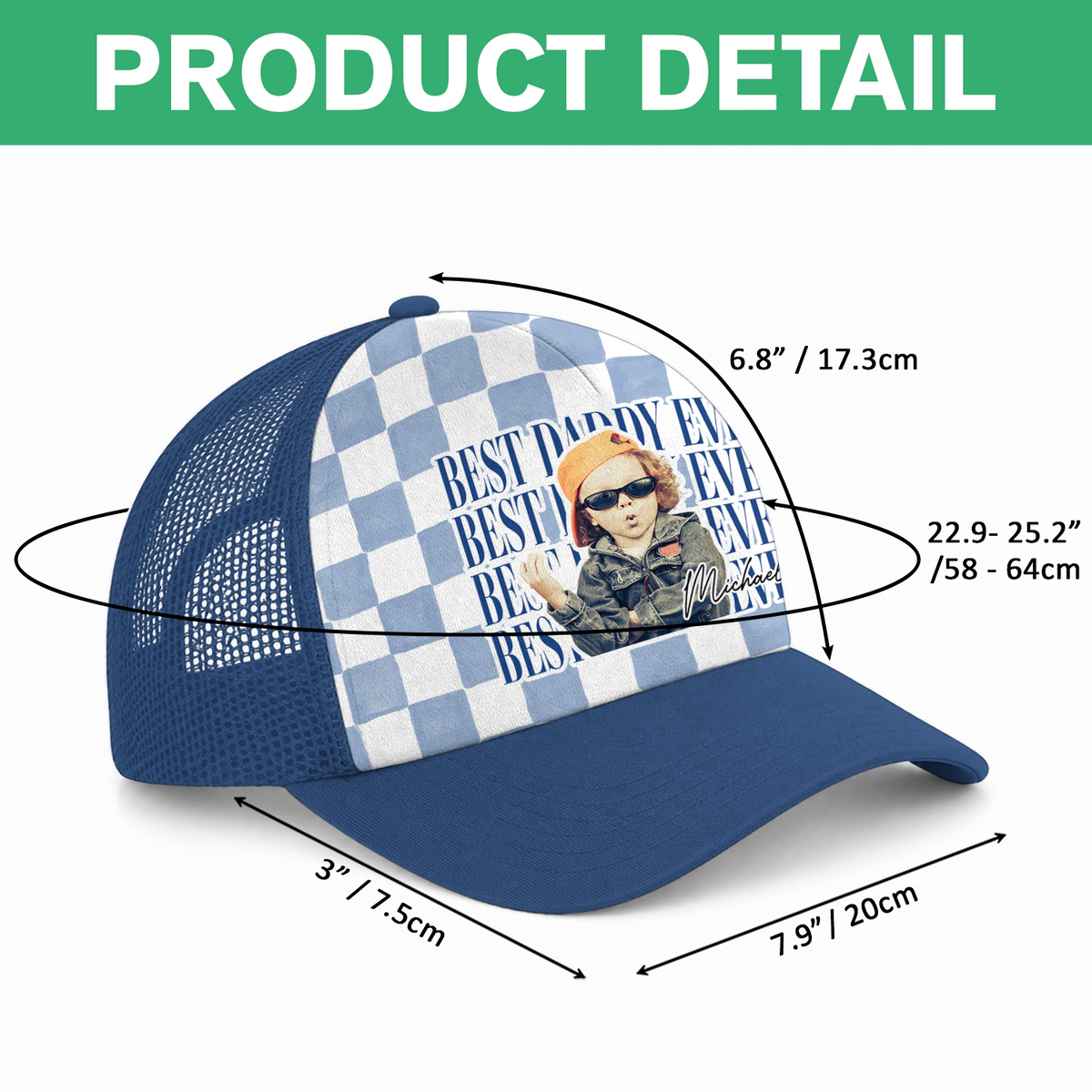 Custom Photo Best Dad, Mom Ever Patch Hat Gift For Parent LM32 669075