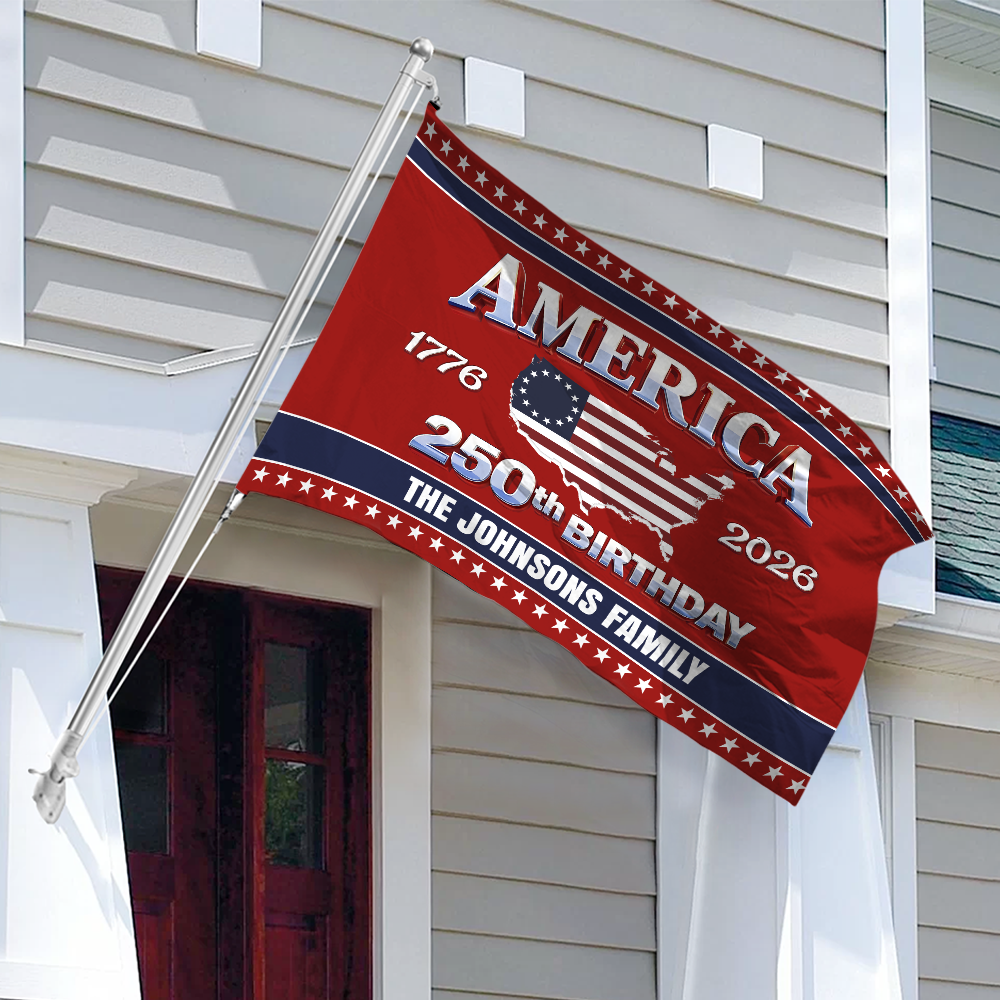 Custom Name 250th Anniversary USA House Flag HO82 901192