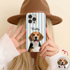 Custom Dog Photo Striped Phone Case – Personalized Gift for Dog Lovers TH10 170395