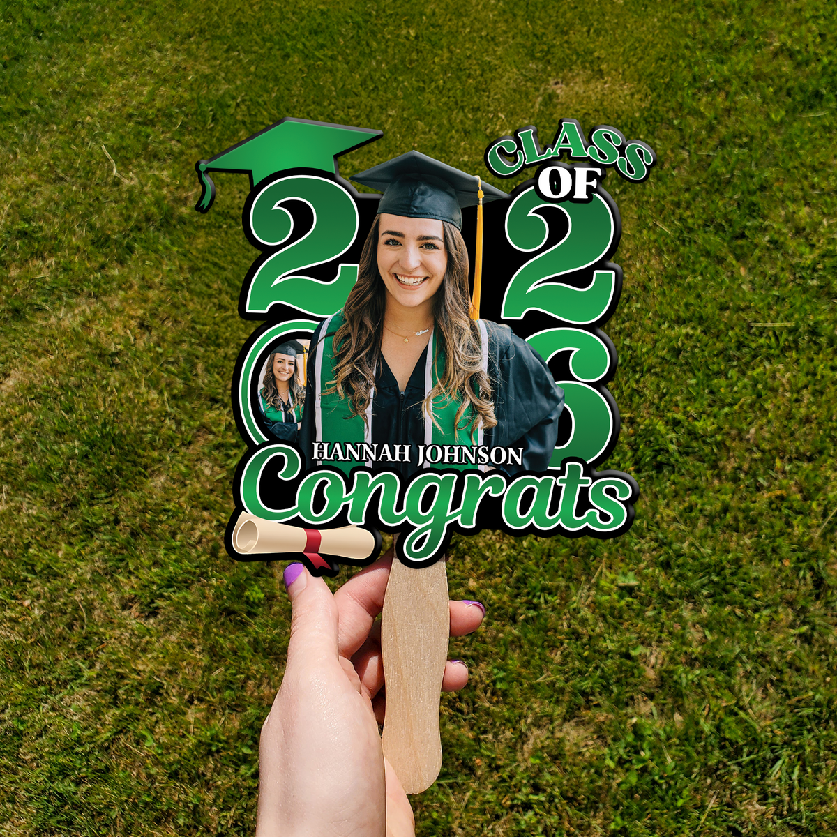Custom Photo Congrats Class Of 2026 Face Fan HA75 920836