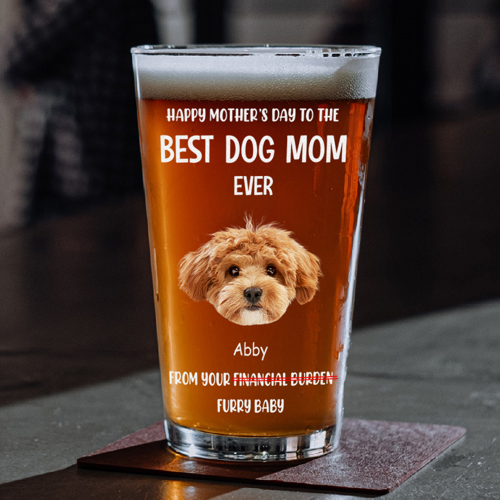Custom Photo Happy Father's Day From Furry Babies Personalized Beer Glass CH07 895554