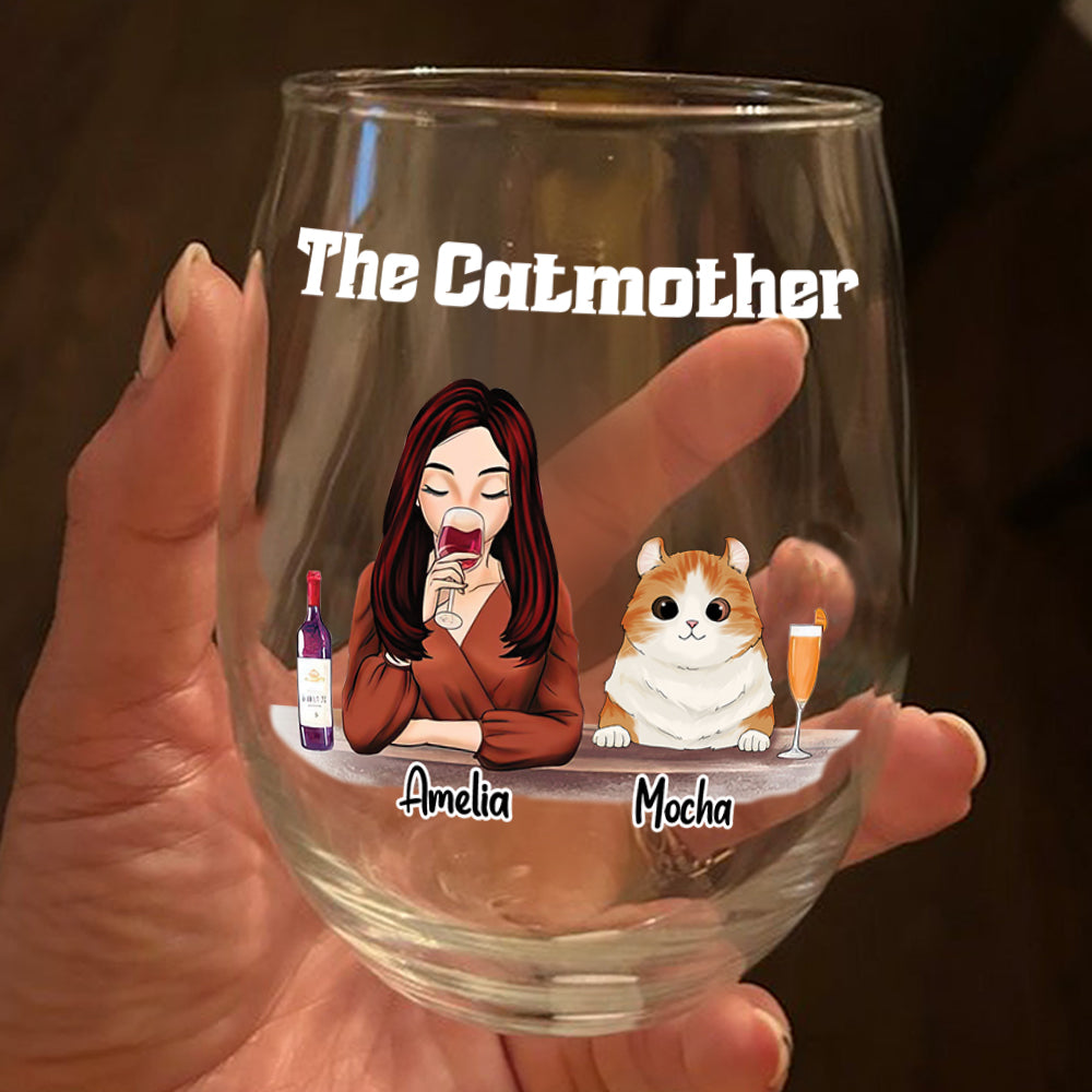 The Catmother For Cat Lover Wine Glass TH10 892811