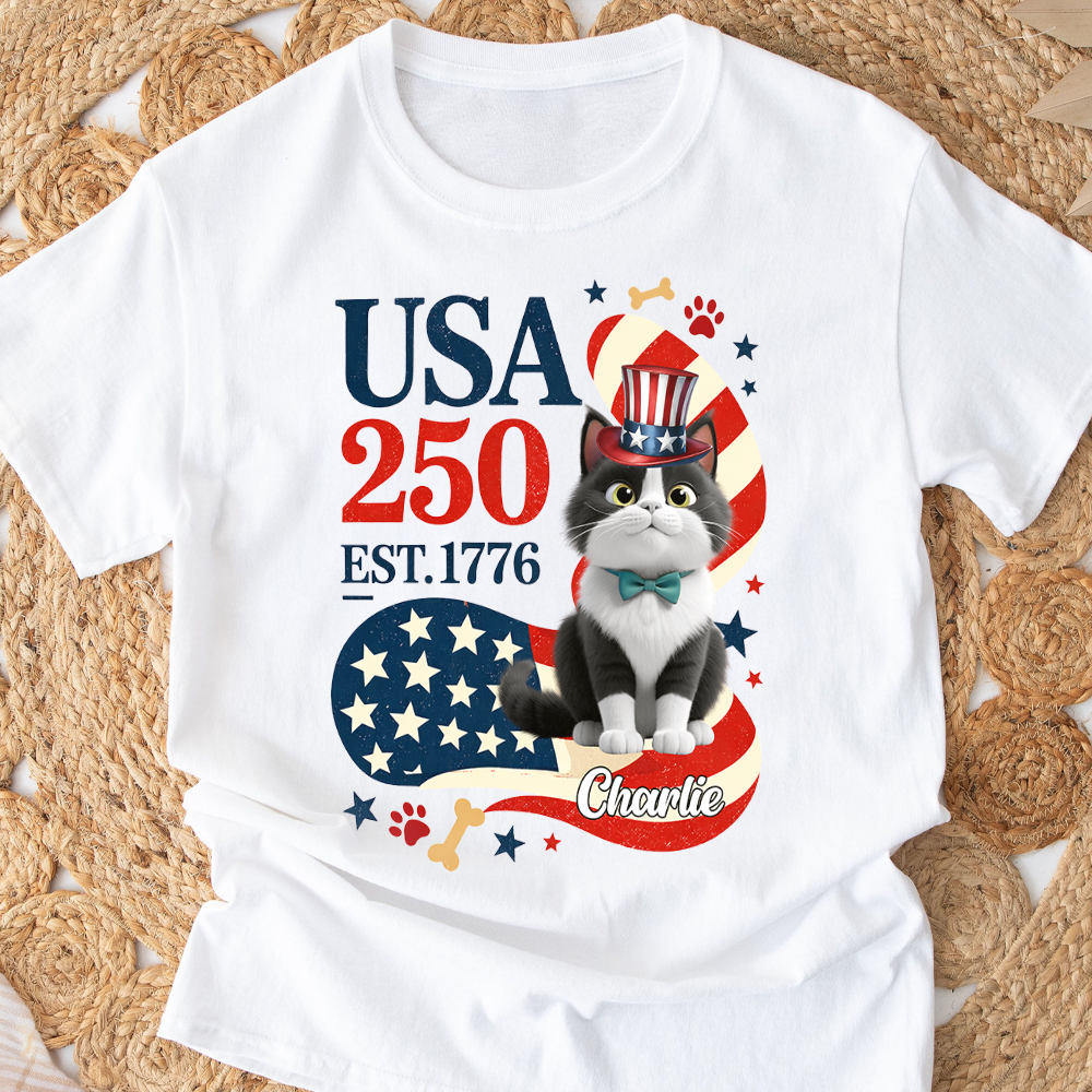 Personalized American Cat 250th Anniversary Patriotic Bright Shirt LM32 899179