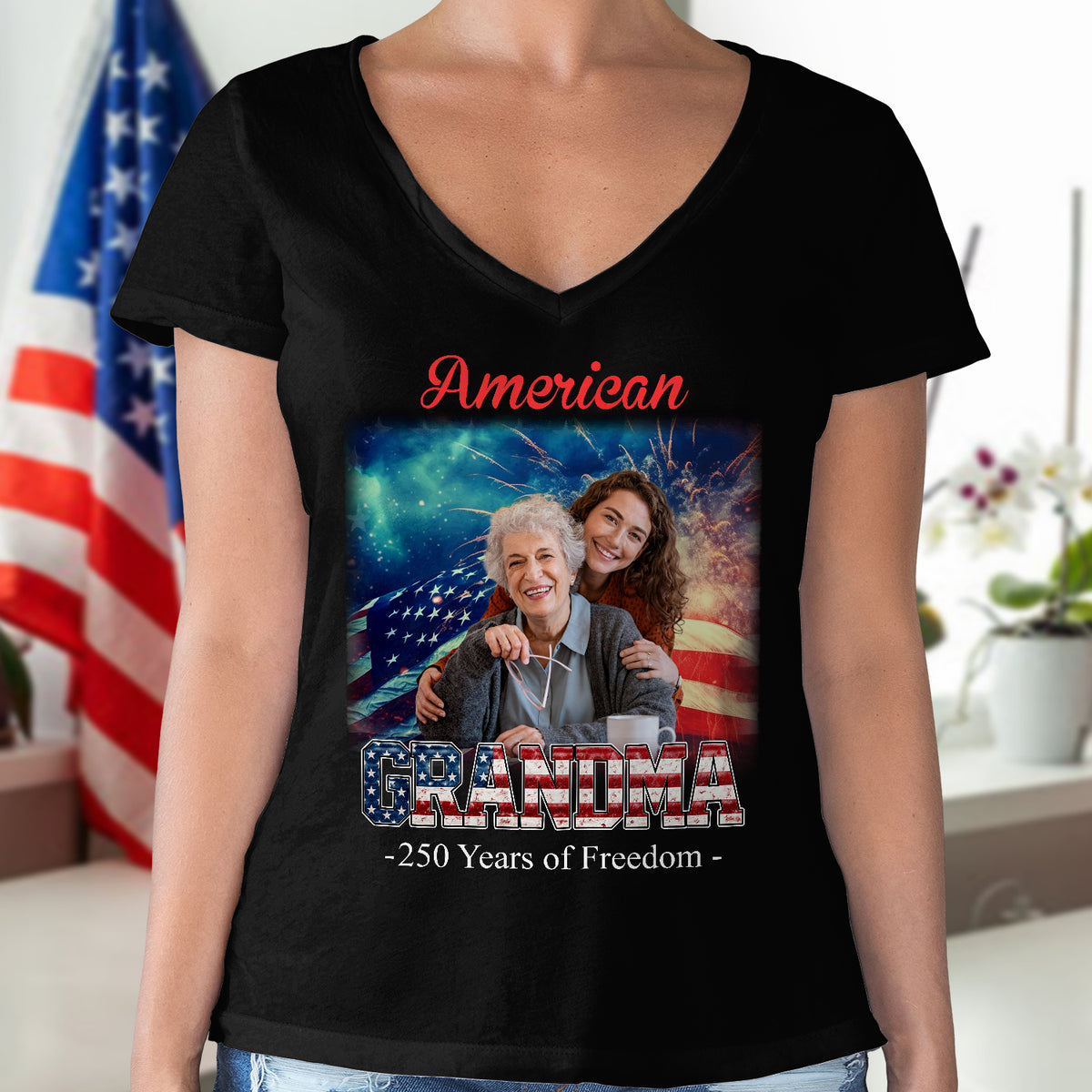 Custom Photo Dad Myth Legend USA 250th Anniversary Dark Shirt HO82 902126