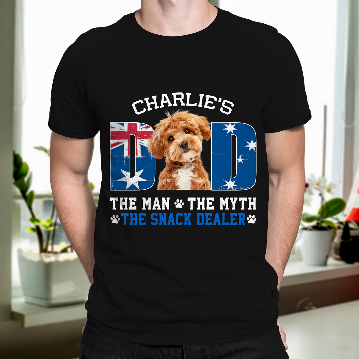 Custom Photo Dog - Dog's Dad The Man The Myth The Dealer Australia Flag Dad Shirt HA75 892880