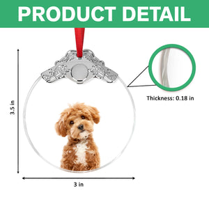 Custom Photo Dog Metal Top Glass Ornament For Christmas TH10 894881