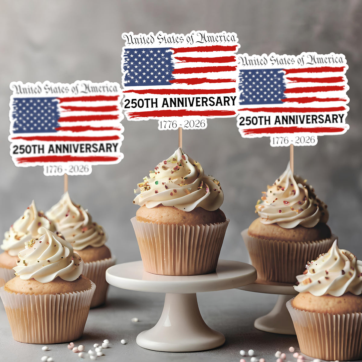 USA 250th Anniversary 1776–2026 Cupcake Topper HA75 898838