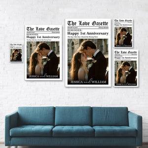 The Love Gazette Custom Couple Photo Newspaper Style Poster Canvas Anniversary Gift for Couple CH07 896484