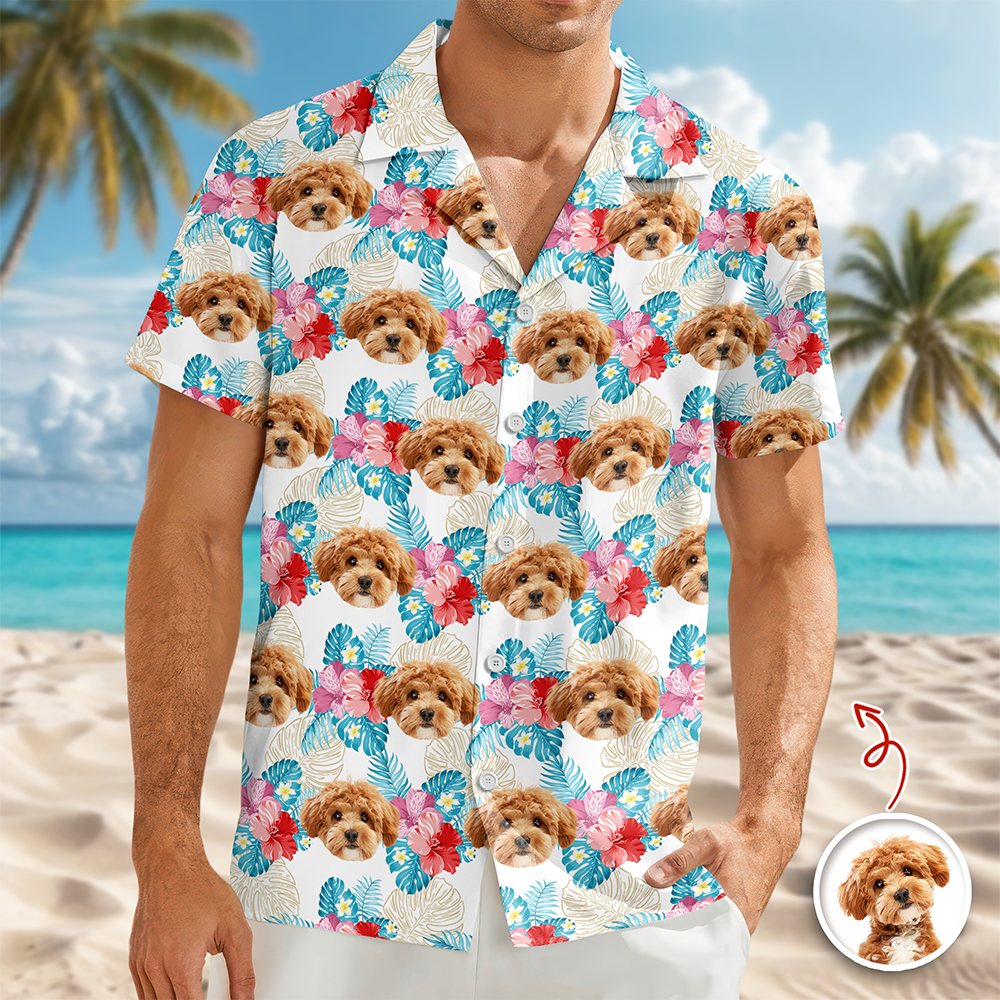 Custom Dog Cat Face Hawaii Shirt Personalized Cat Aloha Shirt HA75 921116