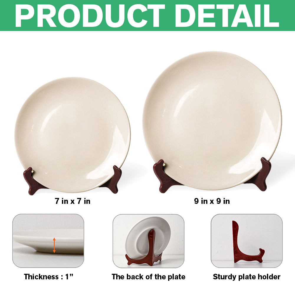 Custom Dog Breeds Chinoiserie Toile De Jouy Style Personalized Ceramic Plate HA75 892532