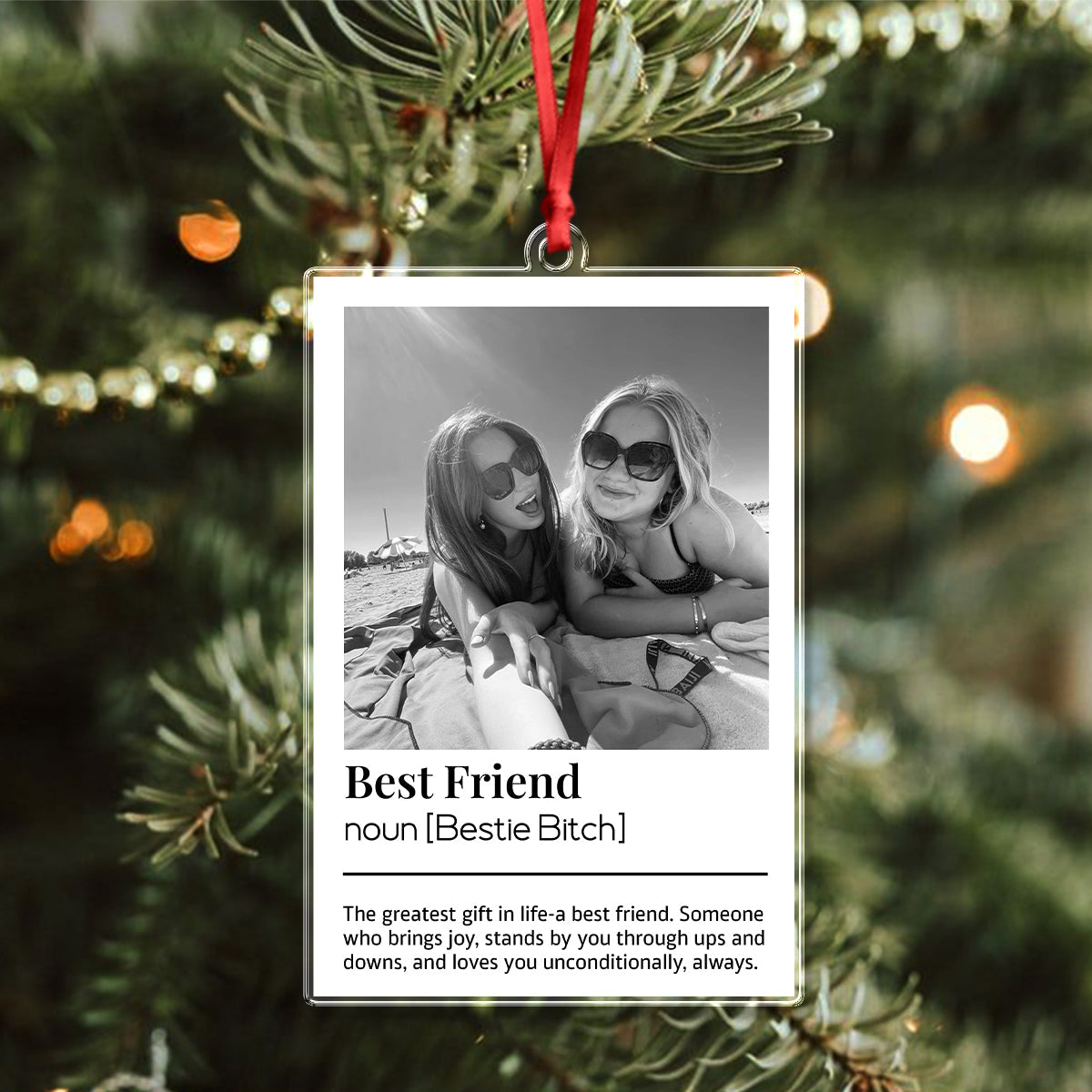 Custom Best Friend Photo Acrylic Ornament Gift For Bestie LM32 895505