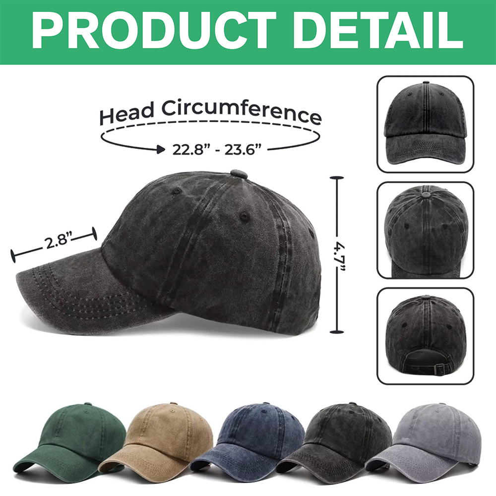 Papa The Man The Myth - Personalized Washed Denim Baseball Cap CH07 896016