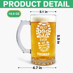 Custom Photo Best Dog Dad Ever Glass Beer Mug Personalized Gift For Dog Dad CH07 895474