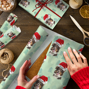 Custom Photo Dog Christmas Cute Wrapping Paper For Dog Lovers LM32 891969