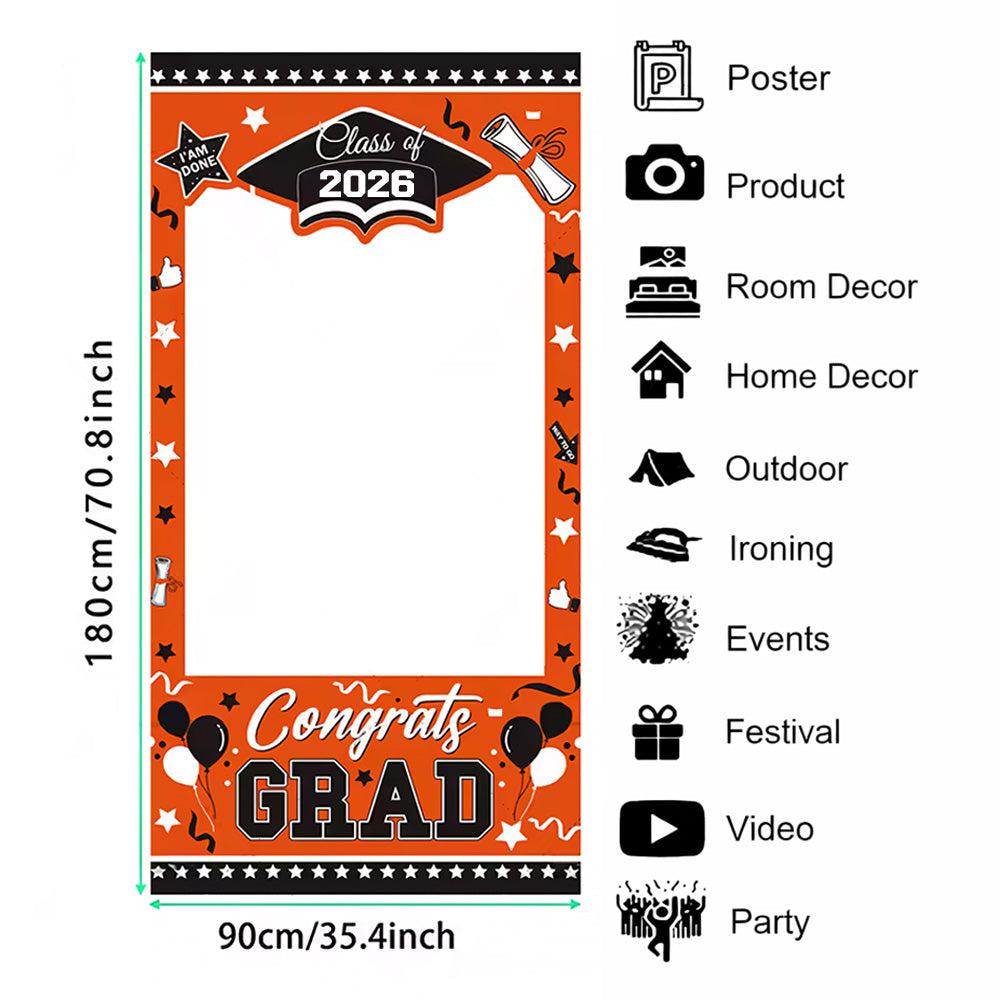 2026 Graduation Photo Booth Prop Frame Banner For Graduate Party TH10 169125