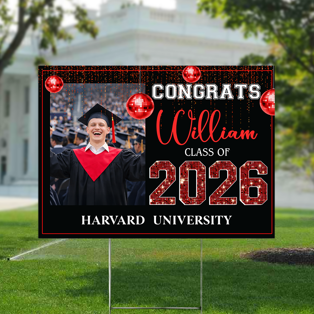 Custom Photo Congrats Graduation Class of 2026 Yard Sign Decor CH07 910354