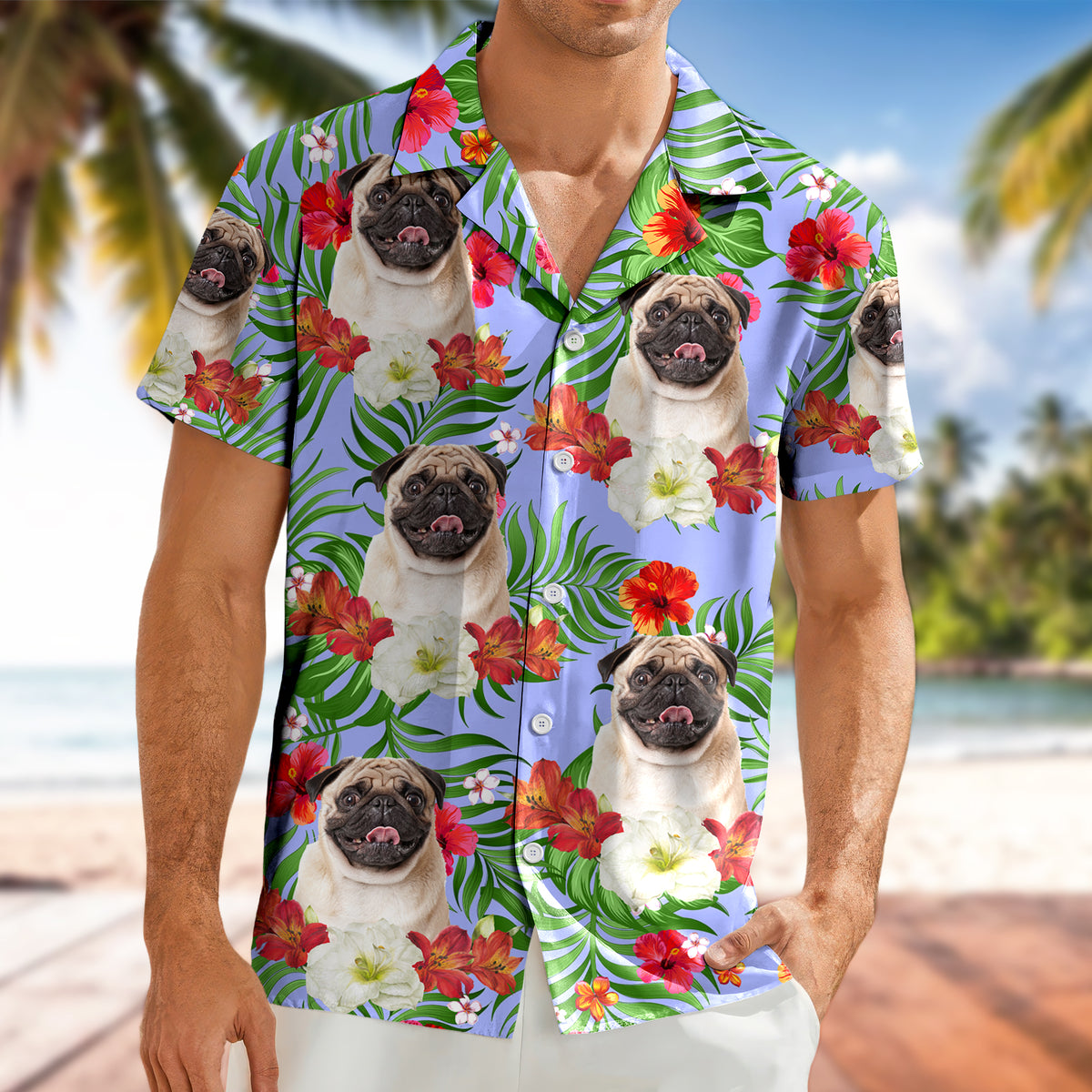 Custom Photo Aloha Dog Cat - Personalized Hawaiian Shirt Summer Gift CH07 896122