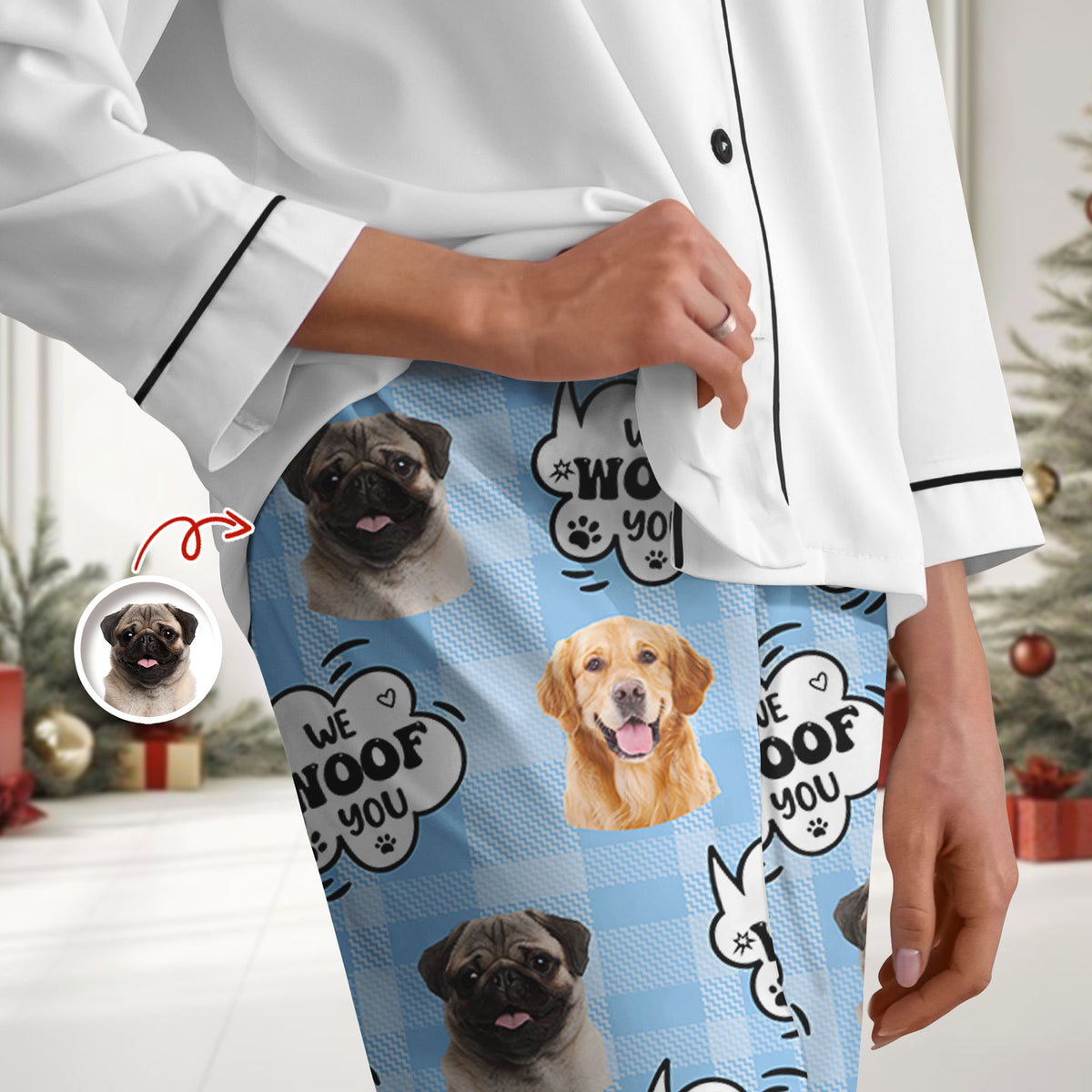Custom Photo I Woof You - Personalized Sweatpants Gift For Dog Lovers HO82 894388