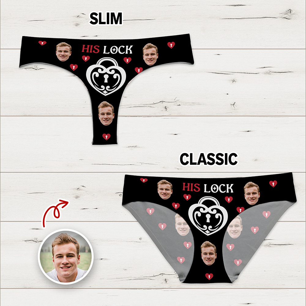 Custom Photo His Lock Underwear, Valentine's Day Birthday Gift for Her HA75 898750