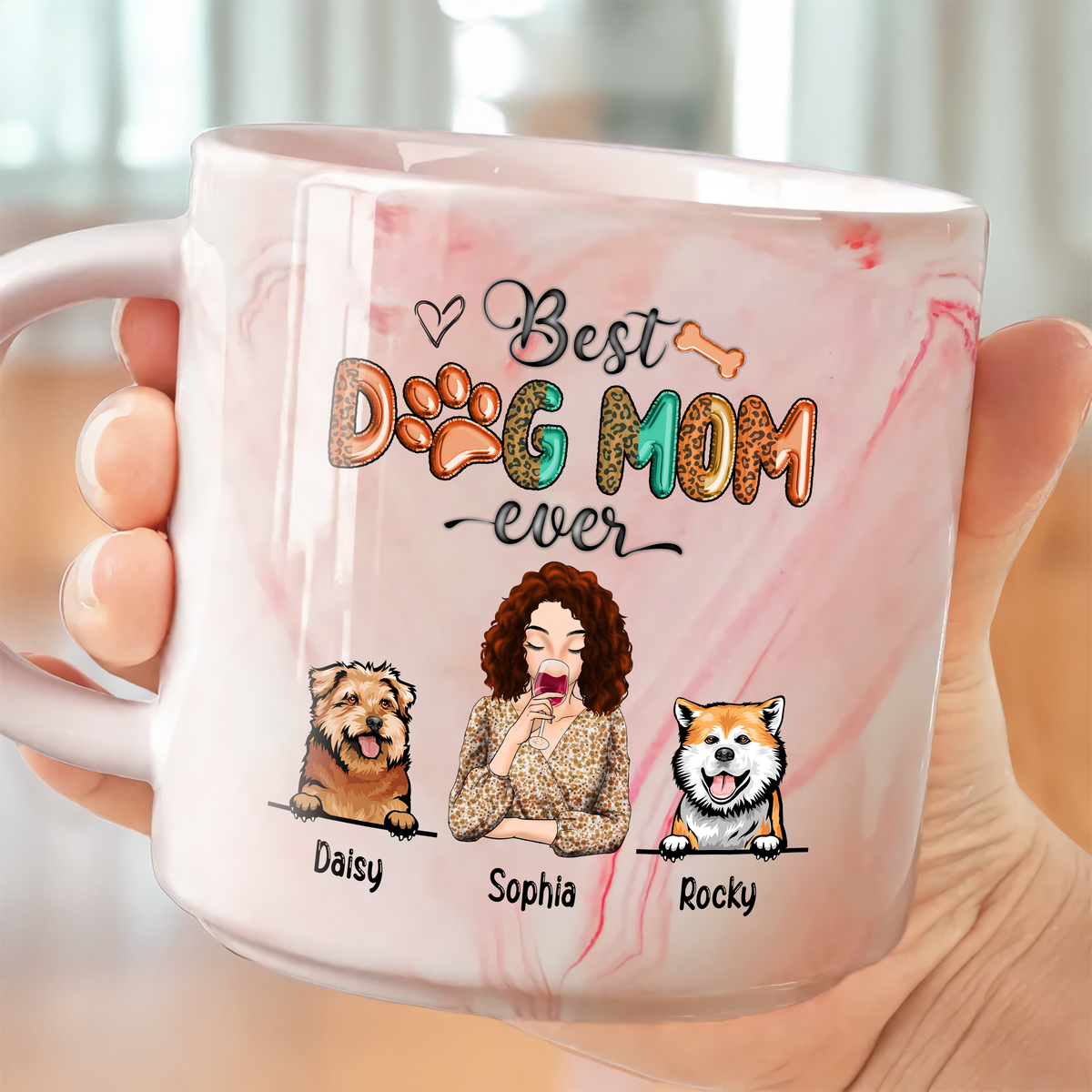 Best Dog Mom Ever Mother's Day Personalized Marble Mug TH10 892547
