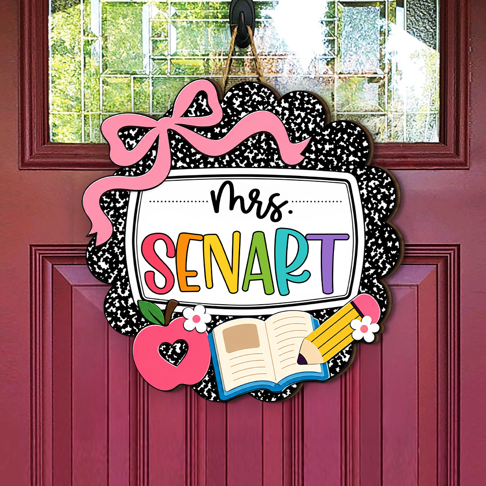 Custom Teacher Name Door Sign – Personalized Classroom Welcome Decor for Teachers TH10 170313