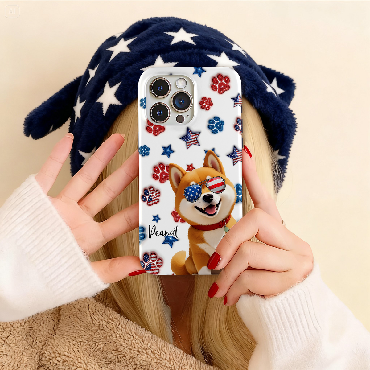 Custom 3D Dog US Flag Personalized Phone Case HA75 920320