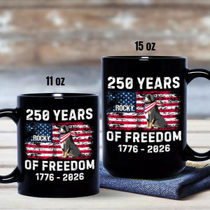 Custom Dog America 250 of Freedom Black Mug For Dog Lovers LM32 895317