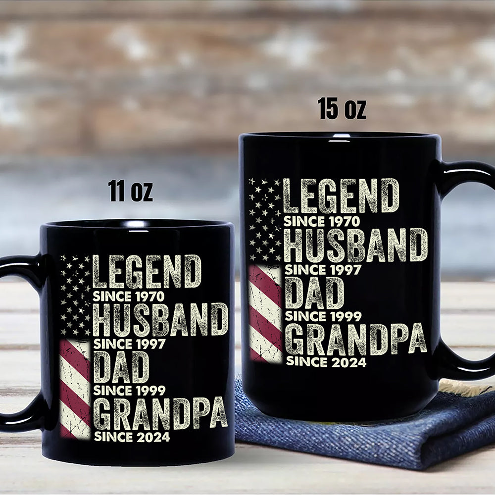 Personalized Legend Husband Dad Grandpa Black Mug TH10 892939