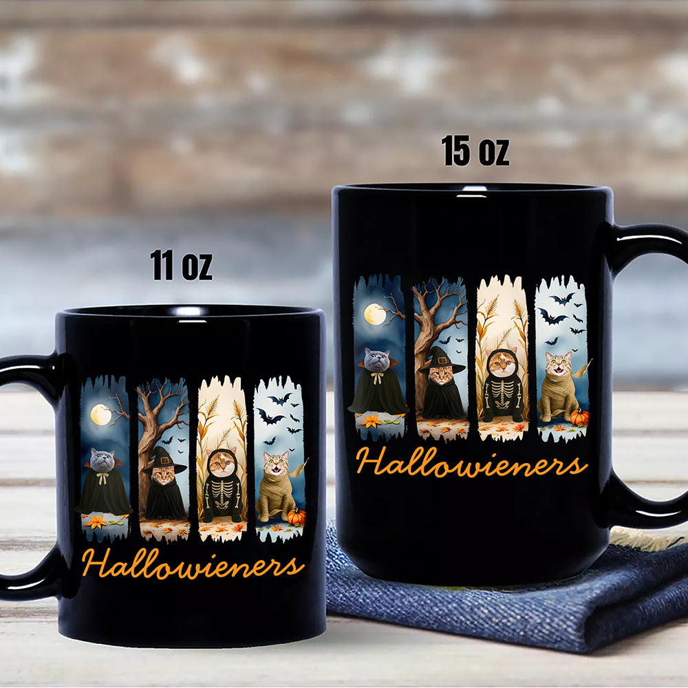 Custom Dog Photo Hallowieners Black Mug For Halloween TH10 896123
