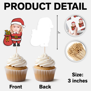Custom Funny Photo Christmas Cupcake Toppers Xmas Decor TH10 894765