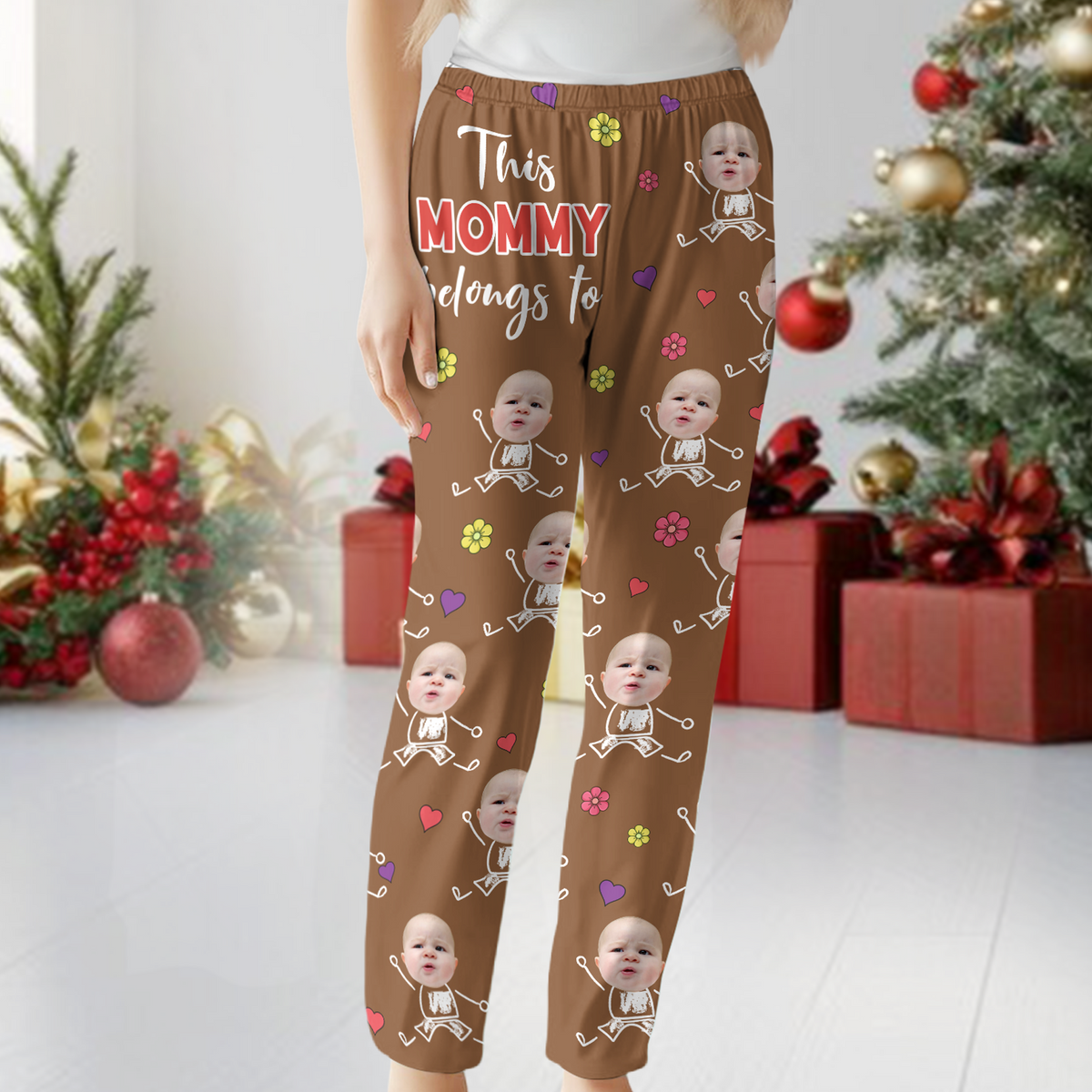 Custom Photo This Mommy Belongs To Grandkids Pajama Pants For Mama TH10 894195